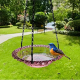 Hanging Bird Baths and Feeders for Outdoors, Plastic Bird Water Bowls for Garden and Yard Use
