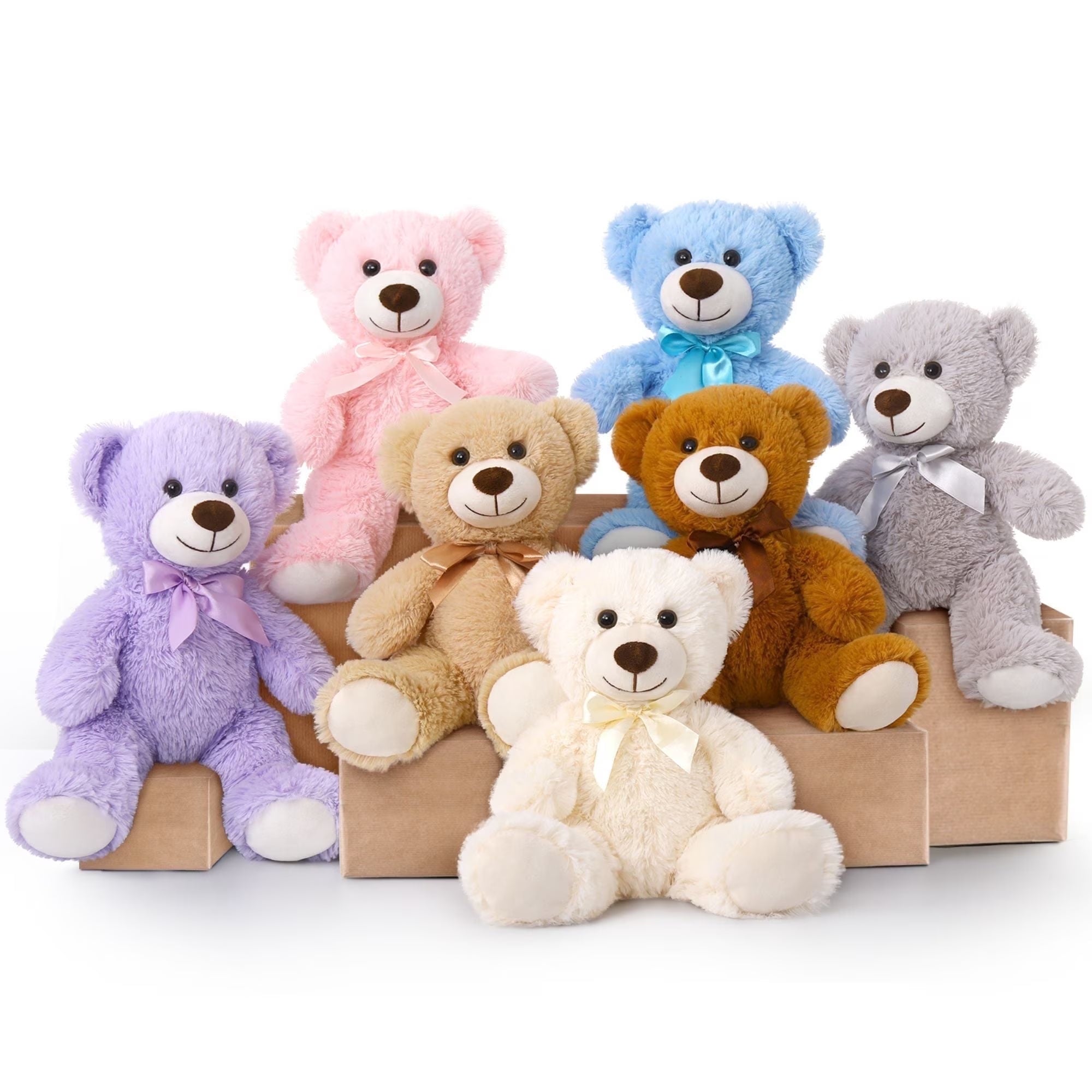 12 Packs Teddy Bear 14" Bulk Stuffed Animals Baby Shower Plush Toy