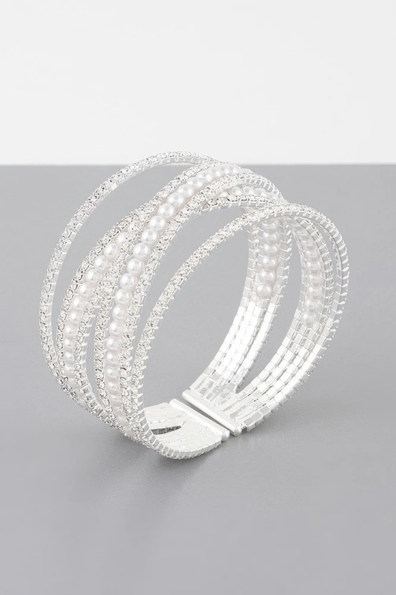 Multi Cross Jewel Cuff Bracelet