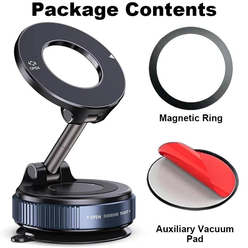 Magnetic Car Phone Holder – 360° Rotating Foldable Dashboard Mount