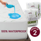Lux Decor Waterproof Mattress Protector Twin - Premium Bamboo Viscose Twin Mattress Cover, Ultra-Soft Noiseless Cooling Mattress Pad Cover for Bed with 16” Deep Pocket Fitted Mattress Protector