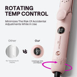 Wavytalk Whirlwind Curl, 360° Airflow Styler with 3 Air Modes & LED Display, 2-In-1 Hair Straightener and Curler with Cooling Air Vents to Lock in Style