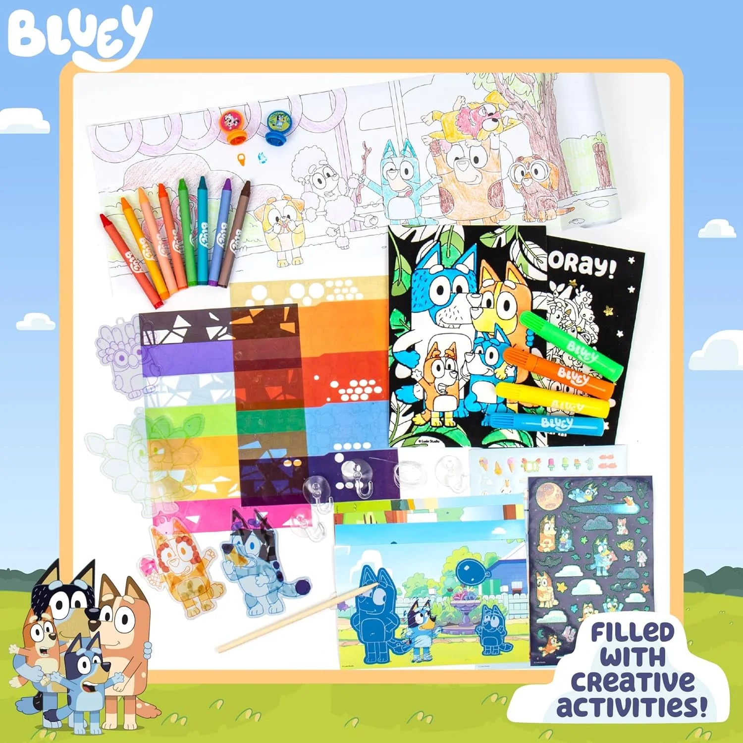 Ultimate Activity Backpack, 10+ Activities, Includes Backpack with 4 Sticker Suncatchers with 4 Suction Cups, 4 Surprise Scratch Arts, 2 Velv-Its Posters, 1 Coloring Roll, 4 Markers, Kid Gifts