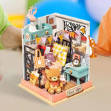Miniature Doll House Kit Wooden Dolls House Bear House Wooden Dolls House Miniature Doll House Kit for Birthday Valentine'S Day