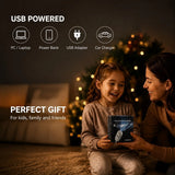 2-In-1 Galaxy Projector Night Light, USB Starry Sky Night Light Projector for Bedroom, Mini LED Ceiling/Wall Projection Lamp with 360° Rotation, for Kids Adults Gifts (6 Slides)