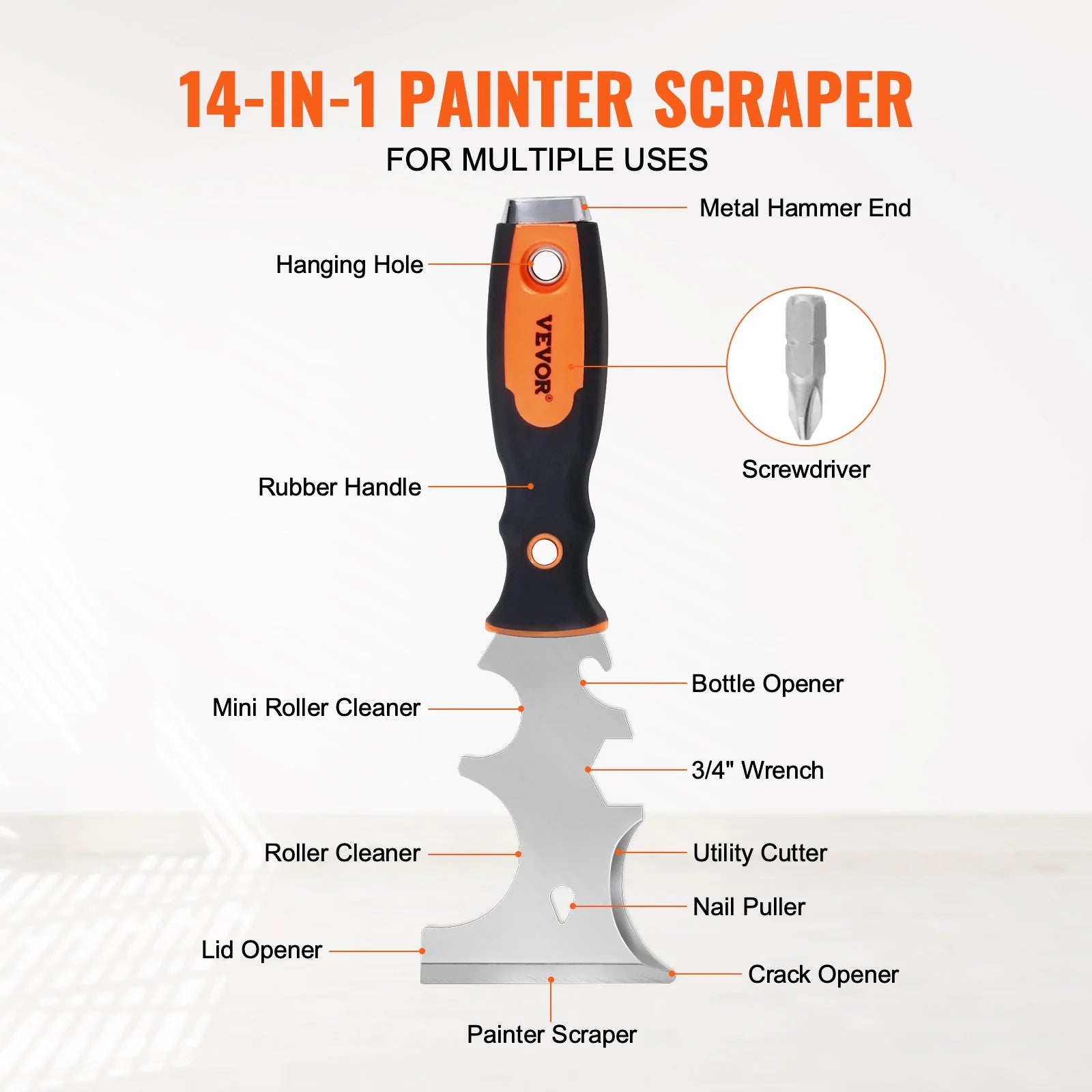 Drywall Knife Set, 6 PCS Drywall Tools Includes 3In Painter Scraper, Two Putty Knives, Two Taping Knives and 12In Mud Pan, Stainless Steel Spackle Tool, Drywall Finishing Tools for Home