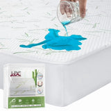 Lux Decor Waterproof Mattress Protector Twin - Premium Bamboo Viscose Twin Mattress Cover, Ultra-Soft Noiseless Cooling Mattress Pad Cover for Bed with 16” Deep Pocket Fitted Mattress Protector