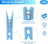 100PCS Mini Plastic Clothespins – Blue Laundry & Craft Clips