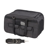 Cat Carrier with Wheels, Rolling Pet Carrier with Telescopic Handle and Shoulder Strap, Dog Carrier with Wheels for Pets under 35 Lbs, with 1 Folding Bowl, Black