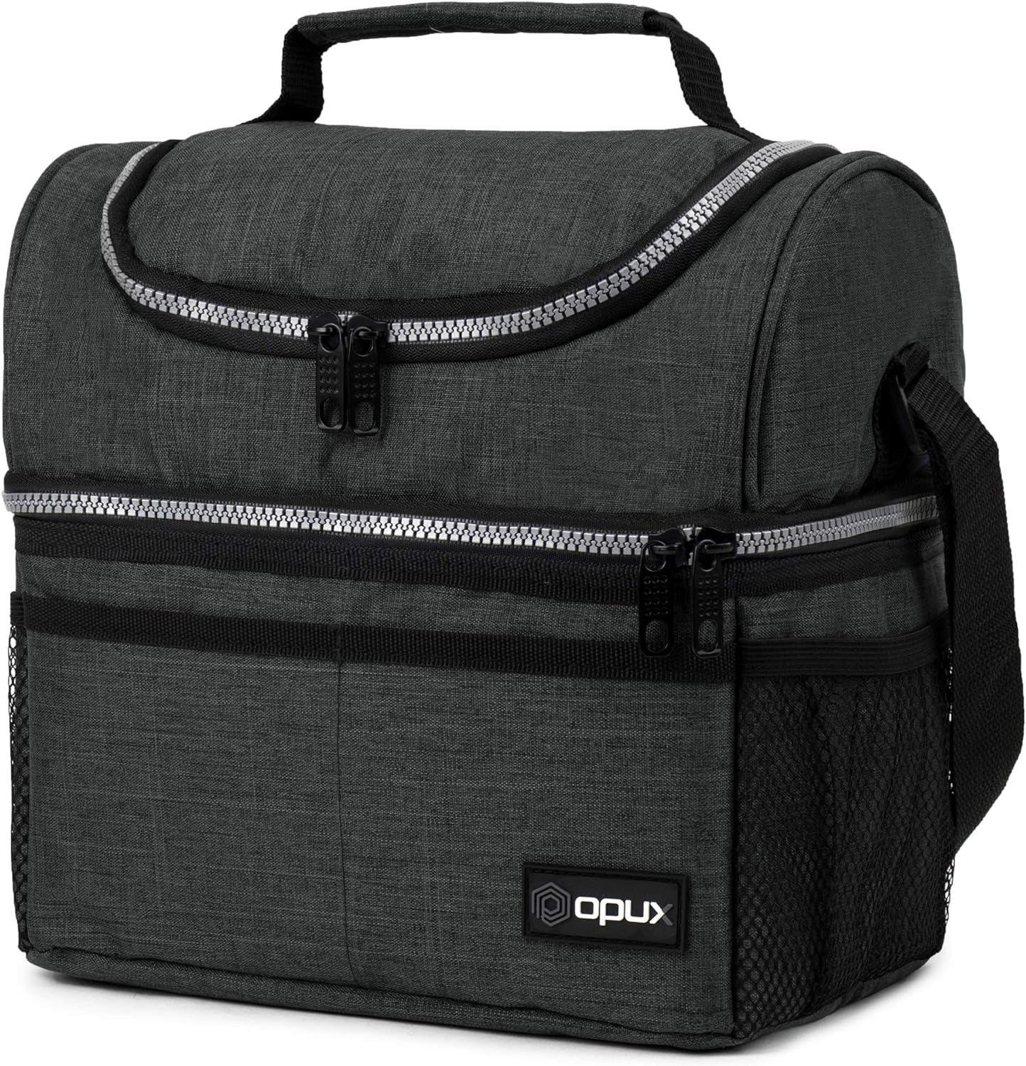 Insulated Lunch Bag for Men Women, Double Decker Leakproof, Teal Blue