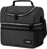 Insulated Lunch Bag for Men Women, Double Decker Leakproof, Teal Blue