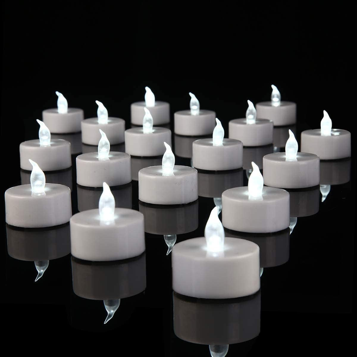 5 Pack Flamless Tea Lights Candles Battery Operated - Led Tea Lights Candles with Battry Powered Flickering Fake Tealights for Wedding Party Birthday Home Decoration (Warm White)