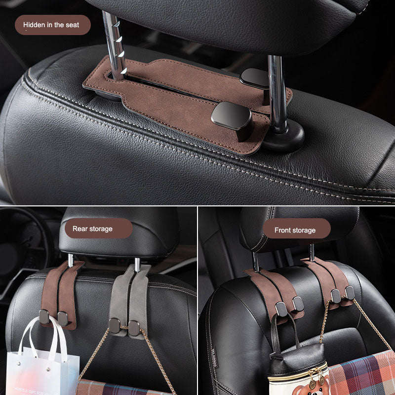 4Pcs Car Seat Back Phone Holder Hook,Car Purse Hook Purse Hook for Car Seats Headrest Car Seat Hooks