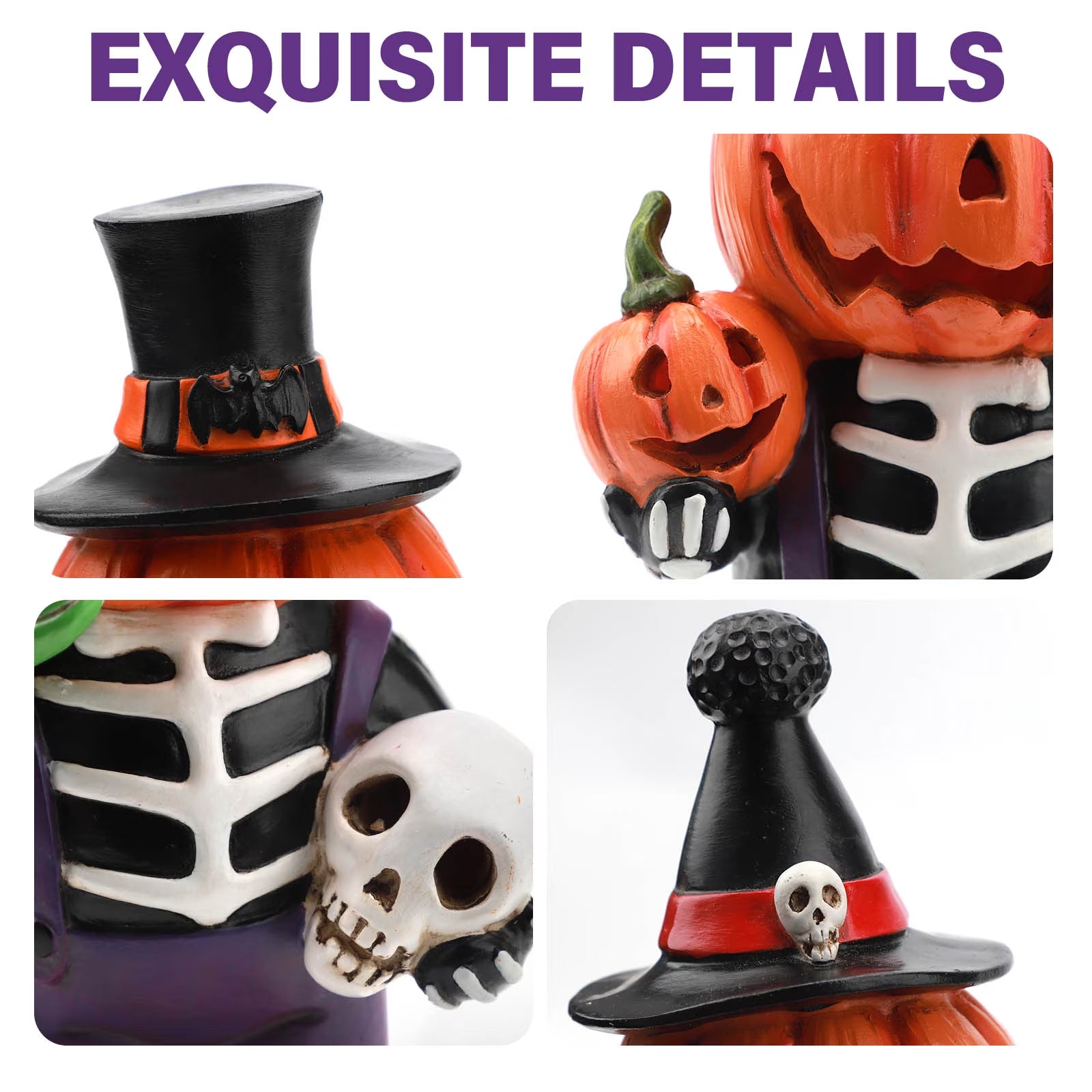 2 Pcs Light up Halloween Pumpkin Decorations, Tabletop Halloween Decor Indoor with Color Changing Lights, Halloween Gifts