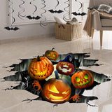 Halloween Floor Stickers, 3D Halloween Floor Decoration, Halloween Wall Window Decals Removable, Halloween Pumpkin Decoration Stickers, Halloween Scary Stickers for Home Office Party Decors