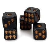 Resin 3D Skeleton Face Gaming Dice Gothic Style 5 Pieces Halloween Skull Dice Scary Novelty Dice Table Decoration for Club Pub