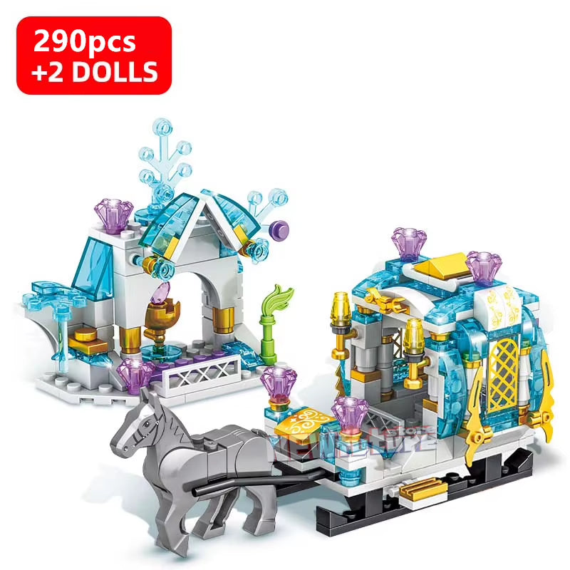 DIY Girls Castles House Carriages Building Blocks Kits Bricks Classic Model Kids Toys for Children Gift