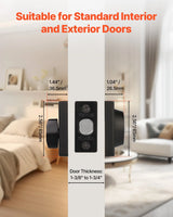 Deadbolt Lock Square Single Cylinder Dead Bolt Keyed 1 Side Matte Black 3 Keys