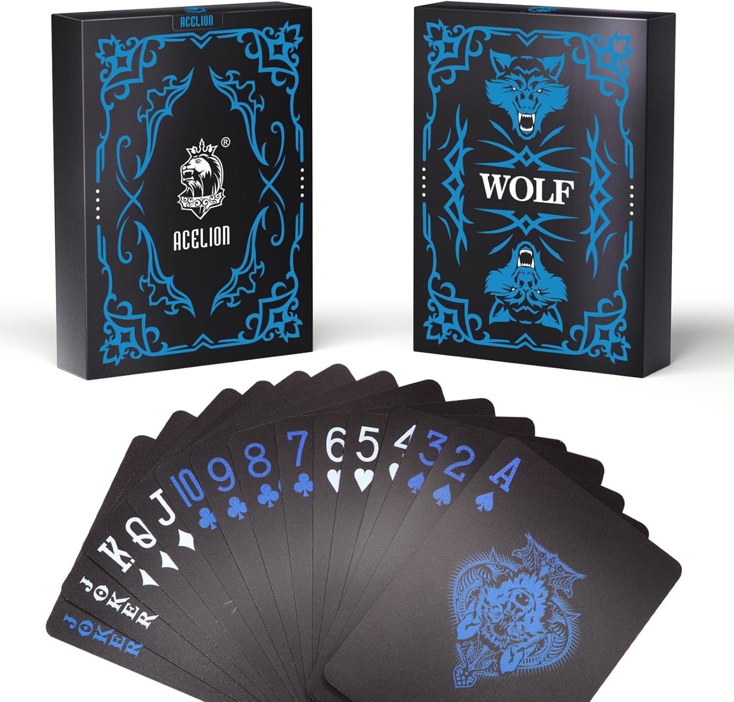 Waterproof Playing Cards, Deck of Cards, Poker Cards (Black)