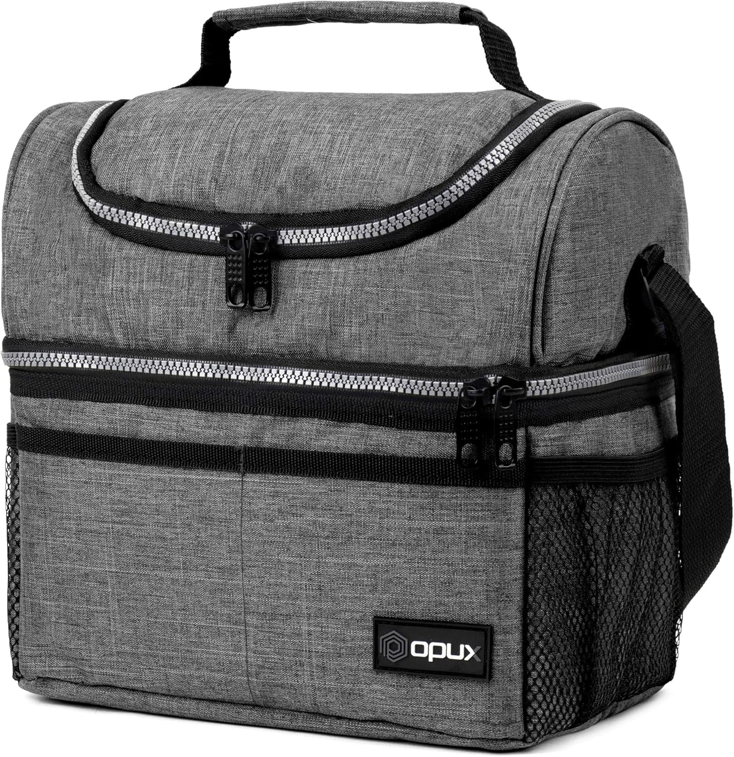 Insulated Lunch Bag for Men Women, Double Decker Leakproof, Teal Blue