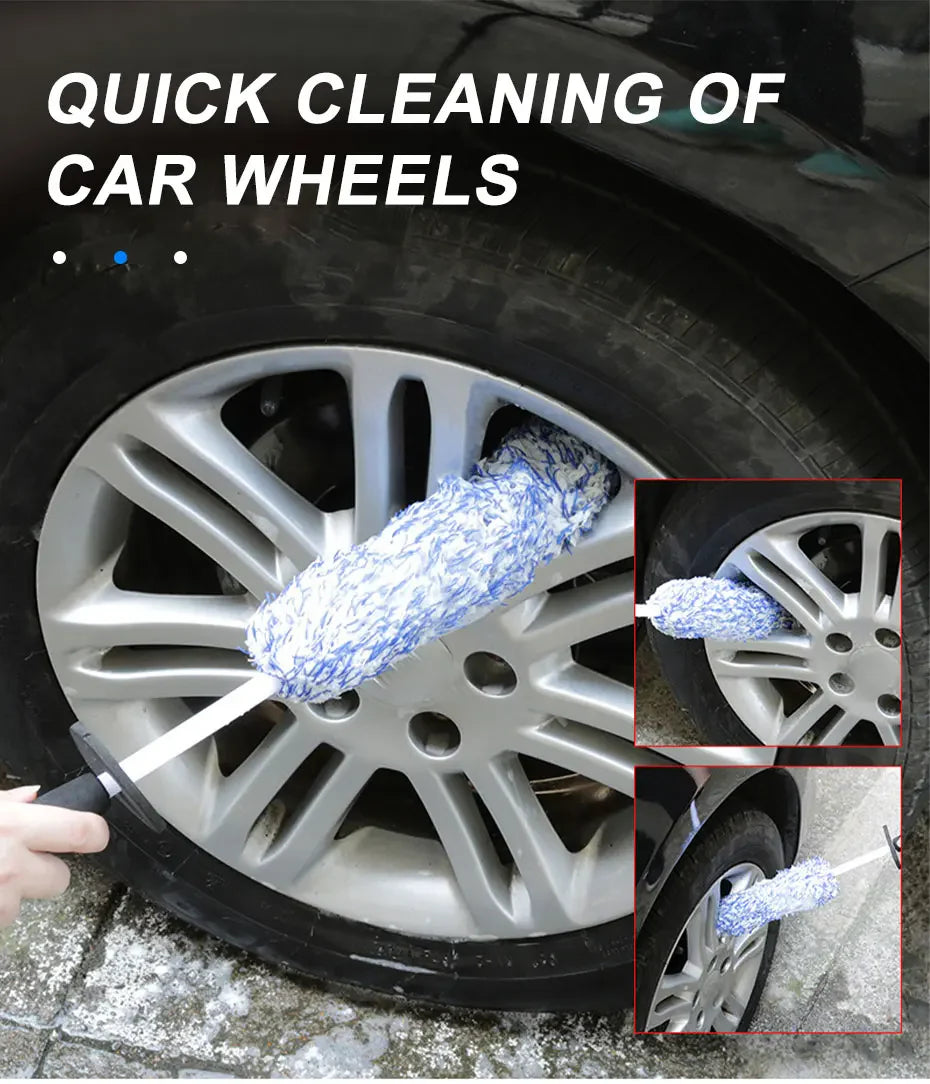 Car Wheel & Tire Cleaning Brush – Soft Bristle Alloy Wheel Cleaner