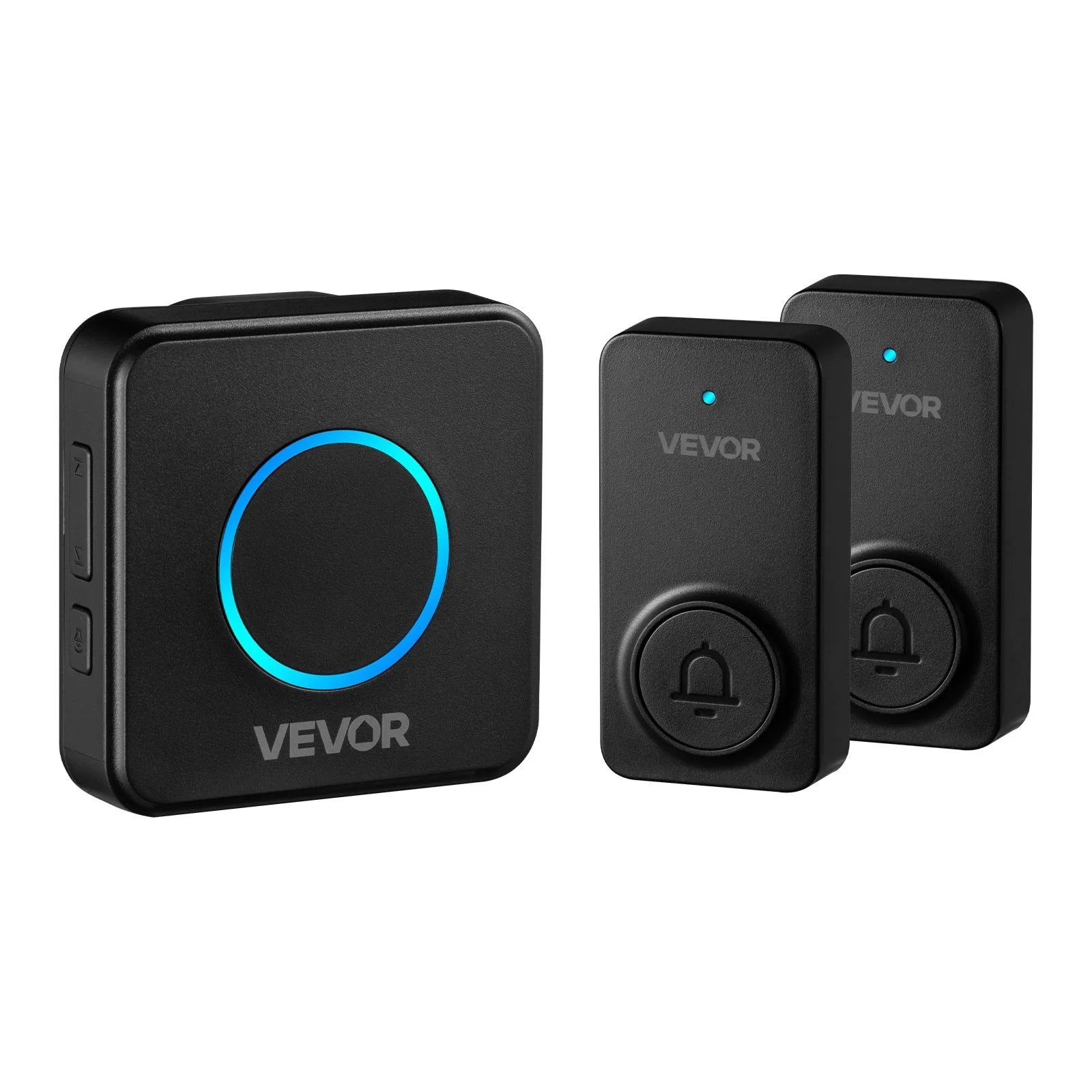 Wireless Doorbell Kit, IP54 Waterproof Door Chime Ranges up to 1000 Ft, 5 Adjustable Volumes, 48 Ringtones, Easy Installation, Wireless Doorbell Ideal for Home, Doorway, Classroom, Office, Black