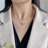 Double Heart Necklace for Women — 18K Gold Plated, Layered Heart Pendant
