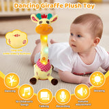 Dancing Giraffe Toy, Tanlking Giraffe Toys Musical Mimicking Toy, Singing 10 Pcs Songs for Baby Boys Girls, Repeating What You Say, Sing+Dancing+Recording+Led