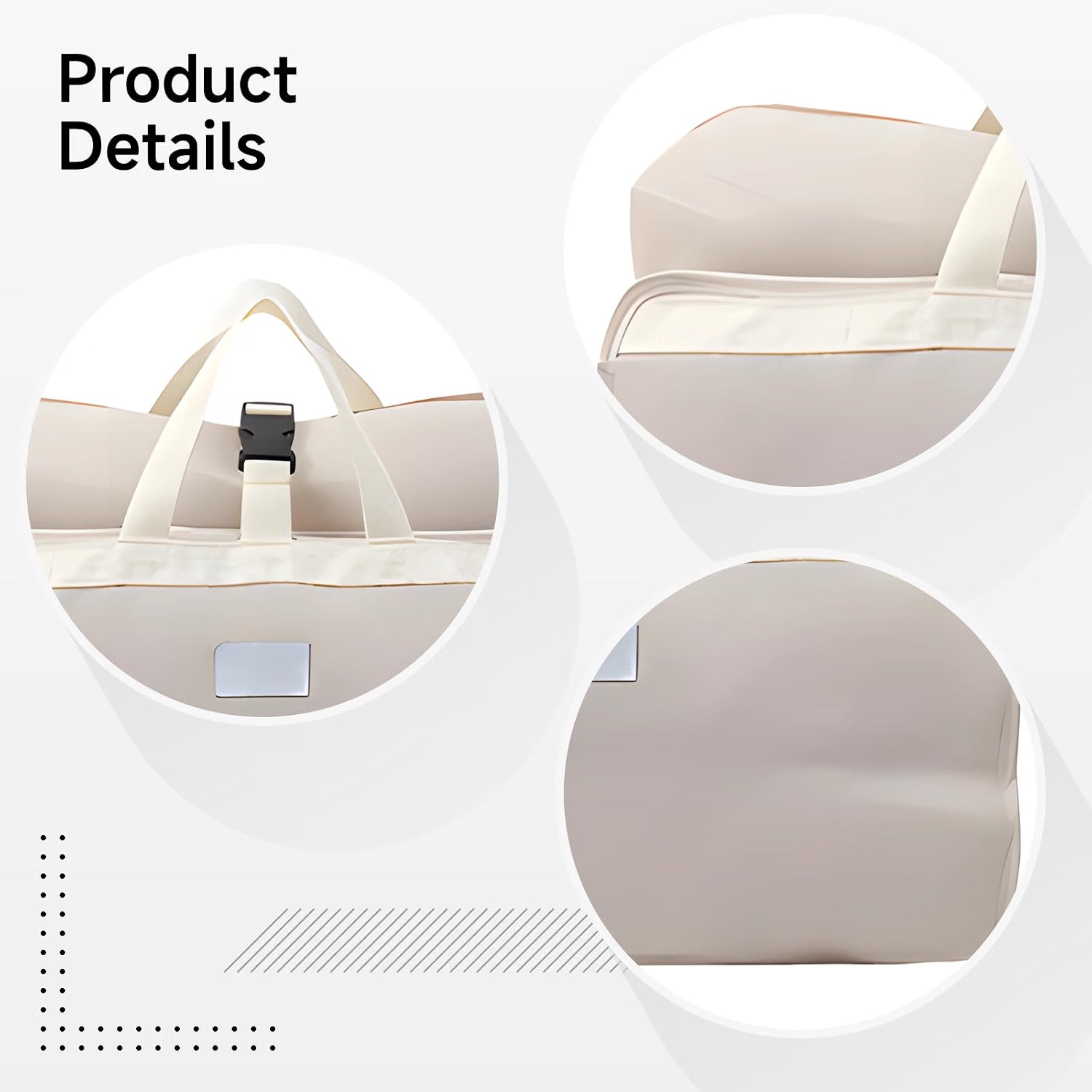 Beige Hanging Packing Cube, 7-Compartment Foldable Travel Organizer with Handbag Design