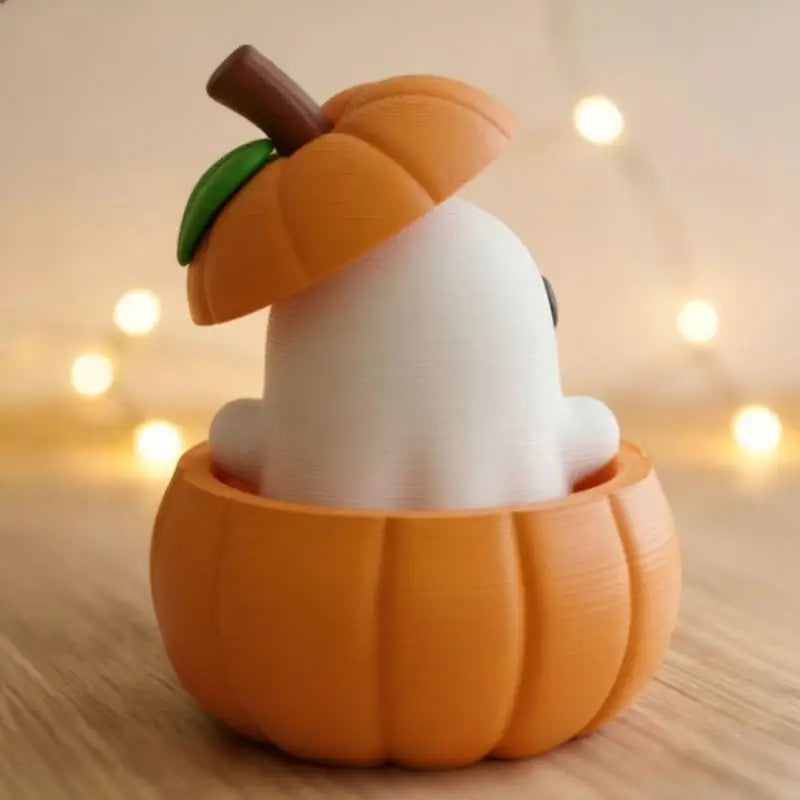 Halloween Desktop Decor Ornament 1 Set Creative 3D Pumpkin Base Ghost Hat for Office Home Party Decoration