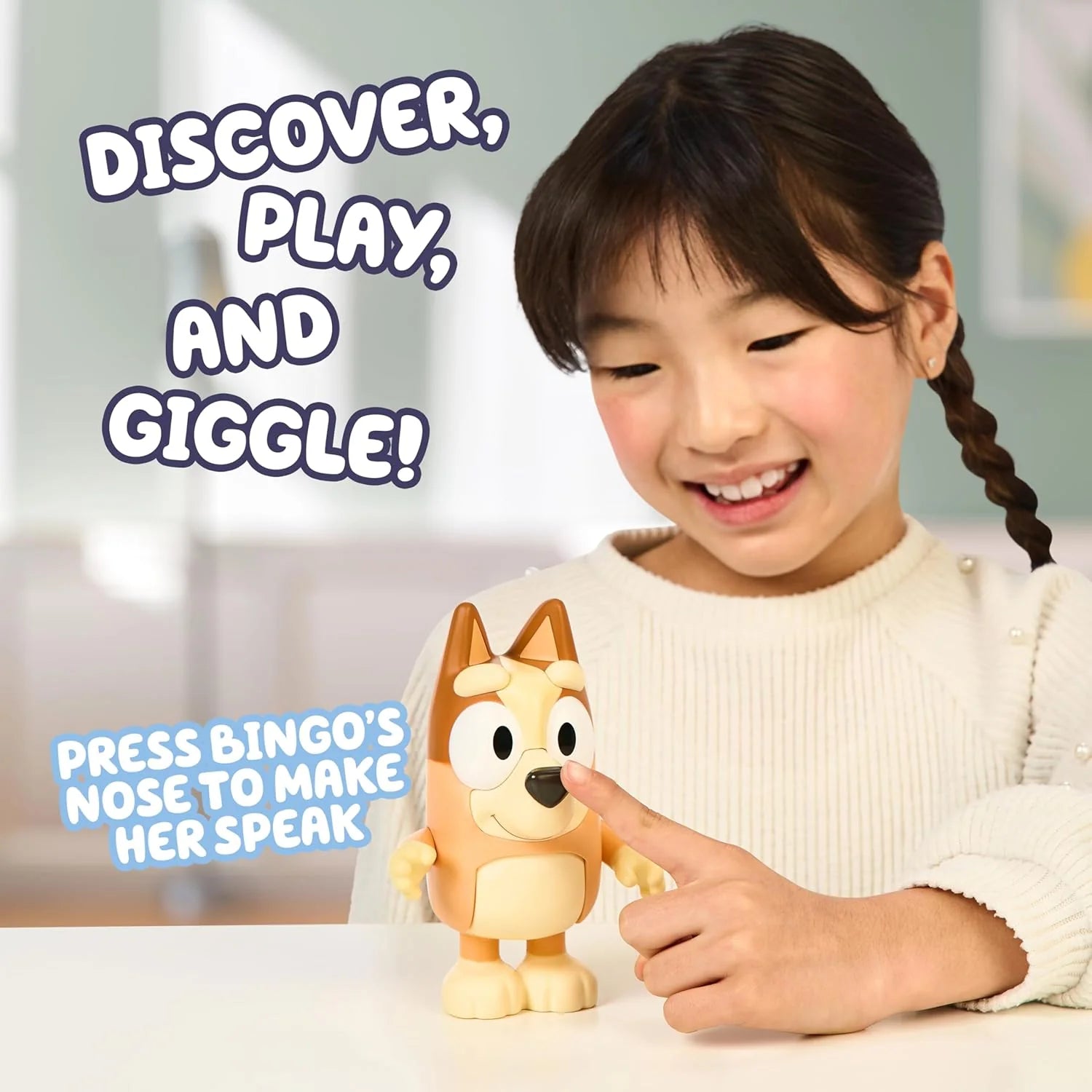 Talking Bingo Chat Mates Toy, Articulated, Talking Kids Toy with 10 Iconic Phrases, Interactive Play Figure Toys for Kids, Ages 3+