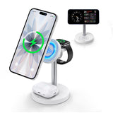 Wireless Charger for Iphone, 3 in 1 Charging Station for Iphone Devices, 15W Fast Wireless Charger Stand for Iphone 16 15 14 13 12 Pro Max, Charging Pad for Airpods 3/2/Pro, Iwatch 9/8/7/6/SE/5/4