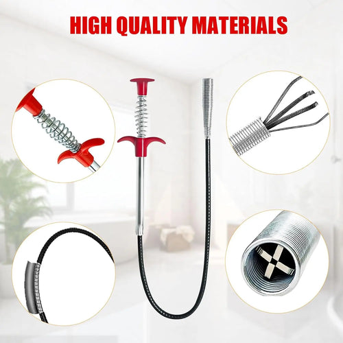 60cm Sink Drain Clog Remover Tool for Effective Hair and Debris Clearance in Showers and Downspouts