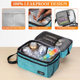 Insulated Lunch Bag for Men Women, Double Decker Leakproof, Teal Blue