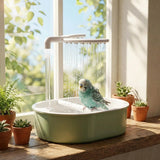 Electric Parakeet Bird Bath Fountain with Shower, USB Automatic Circulating Water