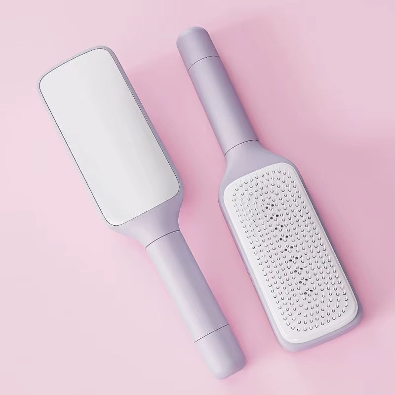 Rotatable Self-Cleaning Hair Brush with Air Cushion and Anti-Static Features for Women