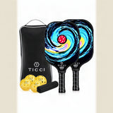 Pickleball Paddles Set of 2, USAPA Approved Fiberglass Pickleball Set with 4 Balls & Carry Bag, Lightweight Rackets for Beginners & Adults