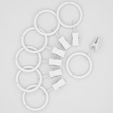 1" White Curtain Clip Rings (7 Pack)