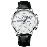 Belushi New Fashion Business Three-Eye Chronograph Genuine Leather Luminous Watch Steel Band Personalized Luxury Watch for Men