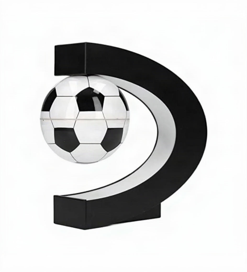 Magnetic Levitation Soccer Ball, Levitating Ball with C Shaped Shelf, Levitating Display Soccer with LED Lights for Men'S Gift, Cool Decor (US Plug)