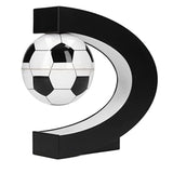 Magnetic Levitation Soccer Ball, Levitating Ball with C Shaped Shelf, Levitating Display Soccer with LED Lights for Men'S Gift, Cool Decor (US Plug)