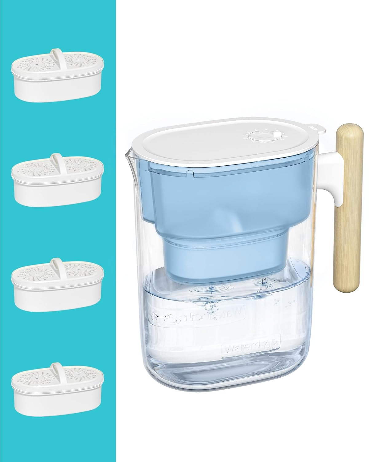 PT-04C Water Filter Pitcher, 10-Cup, NSF Certified, Clear