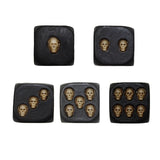 Resin 3D Skeleton Face Gaming Dice Gothic Style 5 Pieces Halloween Skull Dice Scary Novelty Dice Table Decoration for Club Pub