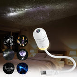 2-In-1 Galaxy Projector Night Light, USB Starry Sky Night Light Projector for Bedroom, Mini LED Ceiling/Wall Projection Lamp with 360° Rotation, for Kids Adults Gifts (6 Slides)