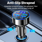 6-In-1 Multi-Port USB C Car Charger with LED Voltmeter