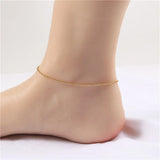 Gold Bead Chain Anklet for Women — 18K Gold Plated, Adjustable Beach Anklet