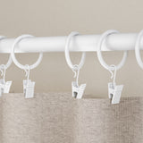 1" White Curtain Clip Rings (7 Pack)