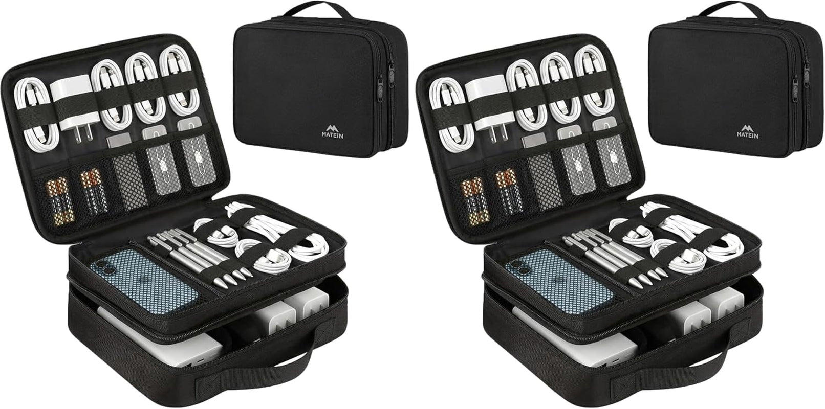 Electronics Organizer Travel Case, Cable Organizer Bag, Black