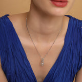 May Birthstone Necklace for Women — Emerald Green Infinity Pendant, 925 Sterling Silver