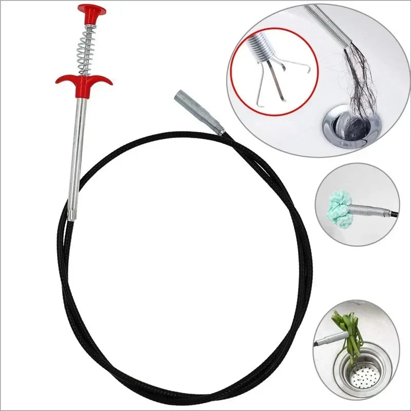 60cm Sink Drain Clog Remover Tool for Effective Hair and Debris Clearance in Showers and Downspouts